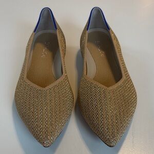 Rothy’s women’s 8.5 The Point II gold metallic stripe NWOT